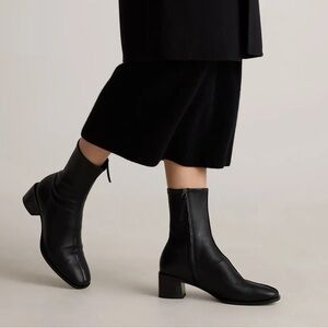 Quince Italian leather stretch sock bootie